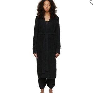 Skims Cozy Knit Long Robe Women’s Size Large/ XL Black Lounge New With Tags
